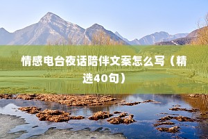 情感电台夜话陪伴文案怎么写（精选40句）
