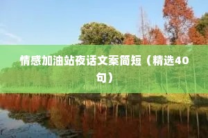 情感加油站夜话文案简短（精选40句）