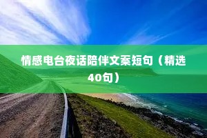 情感电台夜话陪伴文案短句（精选40句）