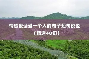 情感夜话爱一个人的句子短句说说（精选40句）