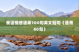 夜话情感语录100句英文短句（通用40句）