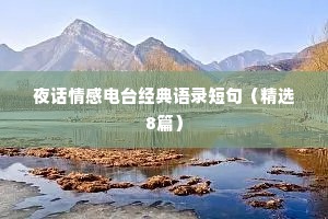 夜话情感电台经典语录短句（精选8篇）