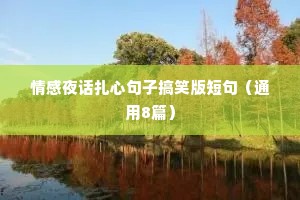 情感夜话扎心句子搞笑版短句（通用8篇）