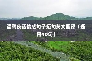 温馨夜话情感句子短句英文翻译（通用40句）