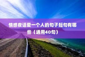 情感夜话爱一个人的句子短句有哪些（通用40句）