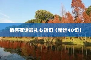 情感夜话最扎心短句（精选40句）
