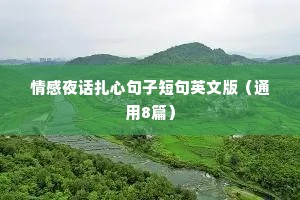 情感夜话扎心句子短句英文版（通用8篇）