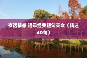 夜话情感 语录经典短句英文（精选40句）
