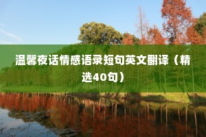 温馨夜话情感语录短句英文翻译（精选40句）