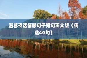 温馨夜话情感句子短句英文版（精选40句）
