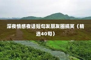 深夜情感夜话短句发朋友圈搞笑（精选40句）
