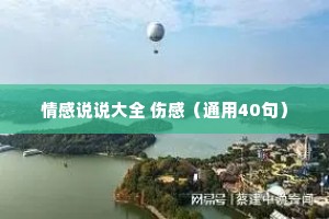 情感说说大全 伤感（通用40句）