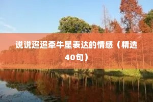 说说迢迢牵牛星表达的情感（精选40句）