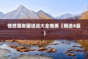 情感朋友圈说说大全唯美（精选8篇）