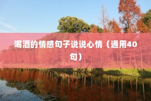 喝酒的情感句子说说心情（通用40句）