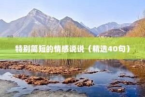 特别简短的情感说说（精选40句）