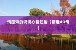 情感烦的说说心情短语（精选40句）