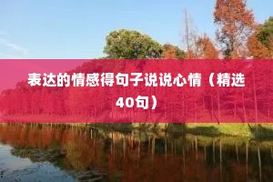 表达的情感得句子说说心情（精选40句）