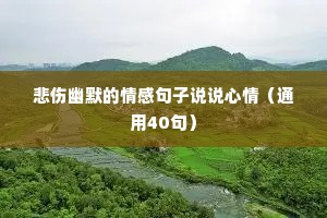 悲伤幽默的情感句子说说心情（通用40句）