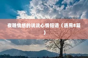 夜晚情感的说说心情短语（通用8篇）