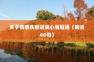 关于情感伤感说说心情短语（精选40句）