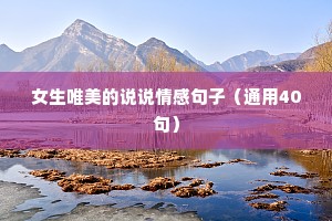女生唯美的说说情感句子（通用40句）
