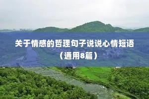 关于情感的哲理句子说说心情短语（通用8篇）