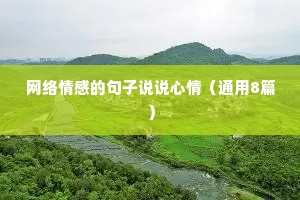 网络情感的句子说说心情（通用8篇）