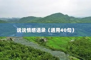 说说情感语录（通用40句）