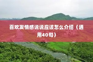 喜欢发情感说说应该怎么介绍（通用40句）