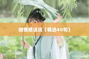 微情感说说（精选40句）