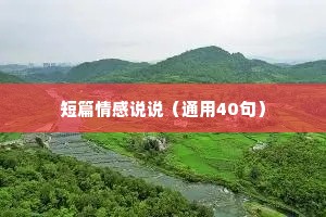 短篇情感说说（通用40句）