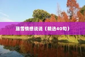 瑞雪情感说说（精选40句）