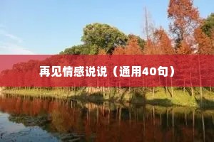 再见情感说说（通用40句）