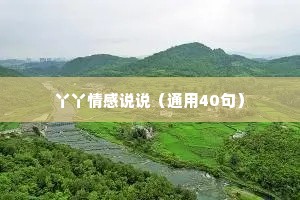 丫丫情感说说（通用40句）