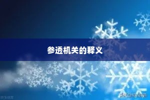 参透机关的释义