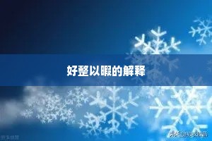 好整以暇的解释