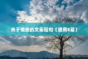 关于情感的文案短句（通用8篇）