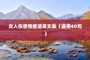 女人伤感情感语录文案（通用40句）