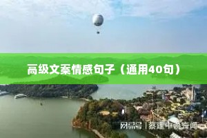 高级文案情感句子（通用40句）