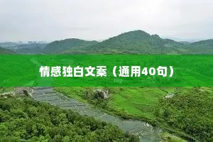 情感独白文案（通用40句）