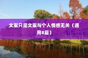 文案只是文案与个人情感无关（通用8篇）