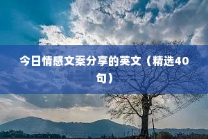 今日情感文案分享的英文（精选40句）