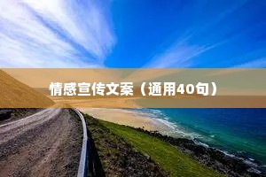 情感宣传文案（通用40句）