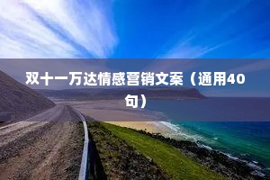 双十一万达情感营销文案（通用40句）