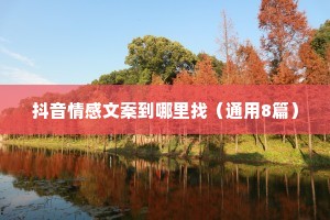 抖音情感文案到哪里找（通用8篇）