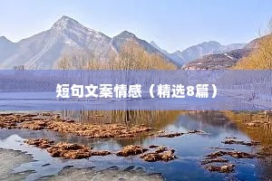 短句文案情感（精选8篇）