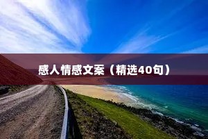 感人情感文案（精选40句）
