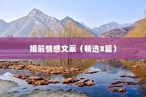 婚前情感文案（精选8篇）