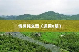 情感纯文案（通用8篇）